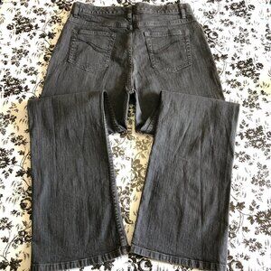 D&CO Jeans Denim + Company High Rise Bootcut Gray Womens Size 14
